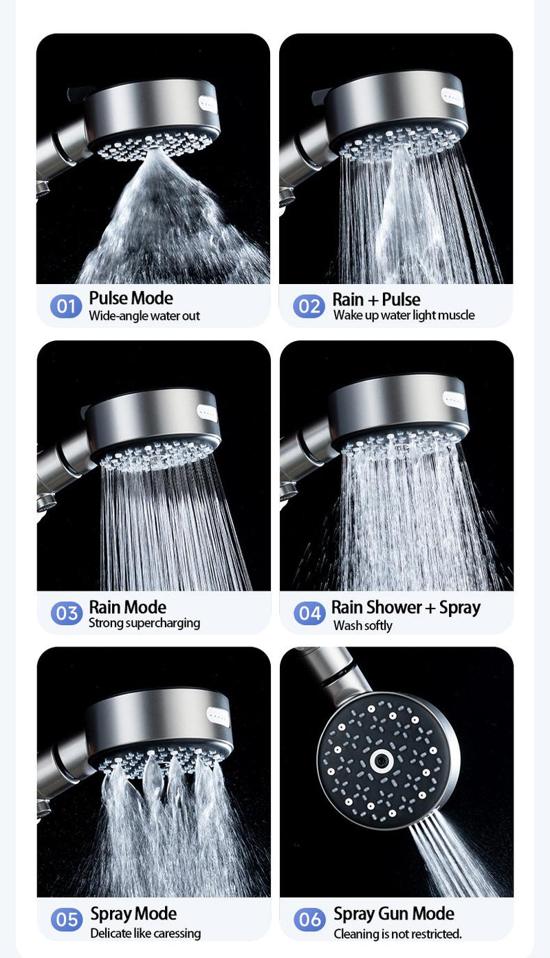 6-Function High-Pressure Shower Head